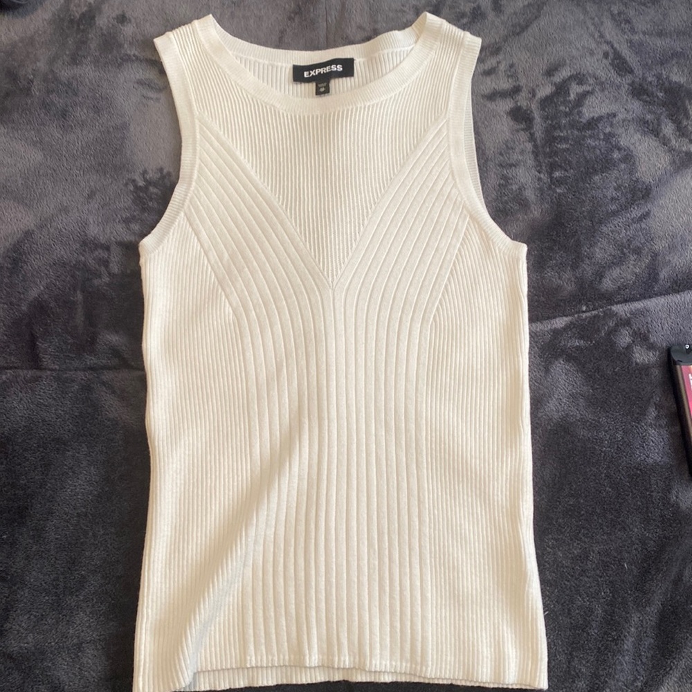 Express white knit tank